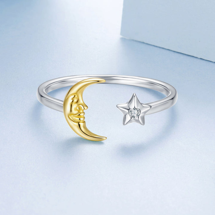 925 Sterling Silver &amp; Gold Plated Pavé Set CZ Ring for Women