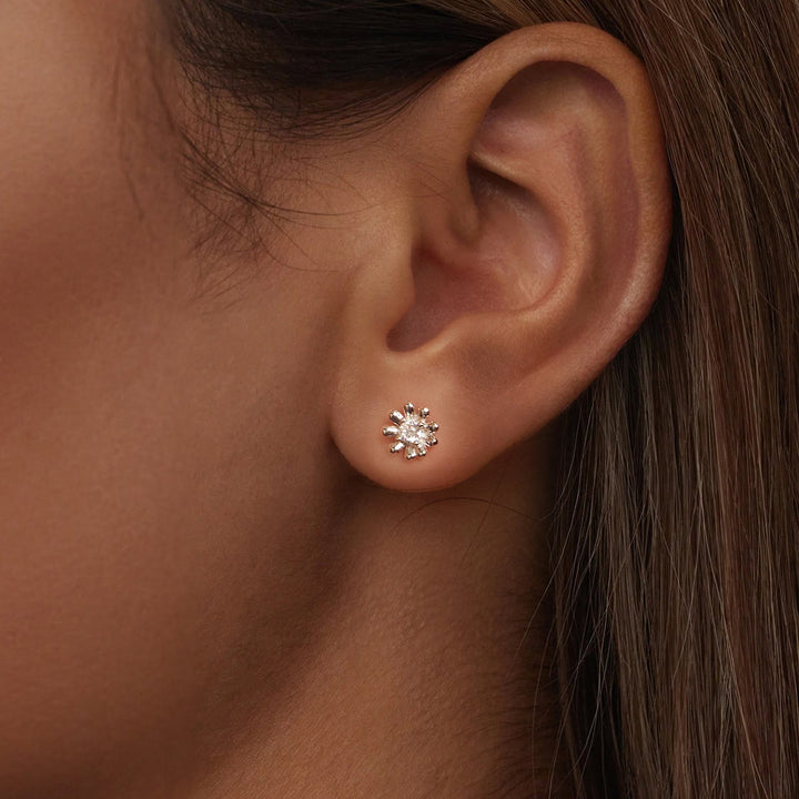 925 Sterling Silver Moissanite 0.3cm Earrings for Women