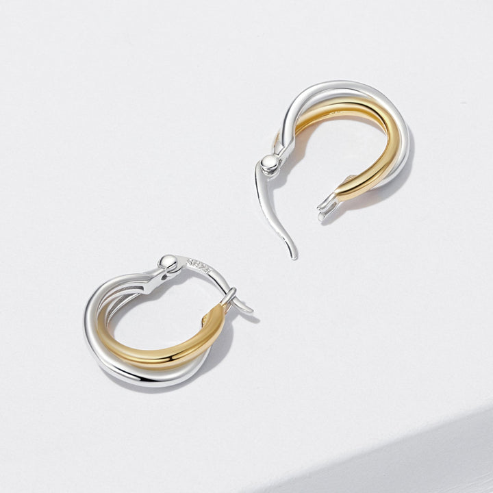 925 Sterling Silver Earrings with Platinum and Gold Plating for Women