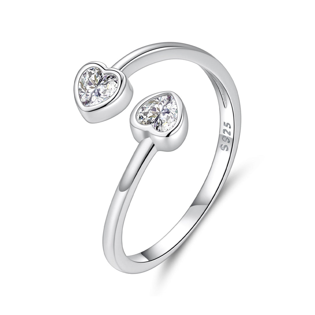 925 Sterling Silver Heart Shaped 0.17cm CZ Ring for Women