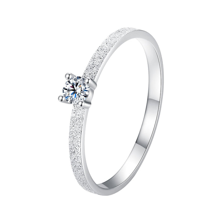 925 Sterling Silver &amp; Moissanite Size 6 Ring with 0.1ct Moissanite