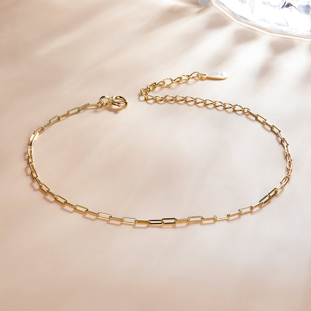 925 Sterling Silver &amp; Plated Platinum Bracelet - 17+5cm Length