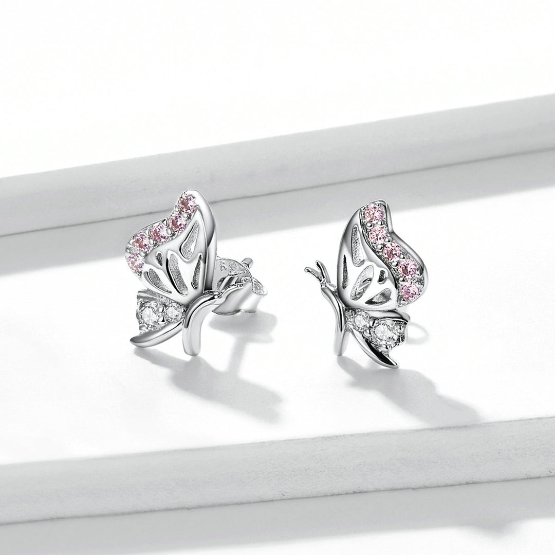 925 Sterling Silver Earrings with CZ in Pavé Setting