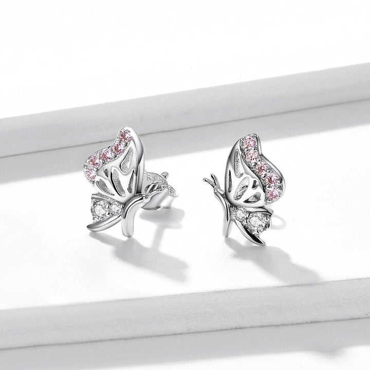 925 Sterling Silver Earrings with CZ in Pavé Setting