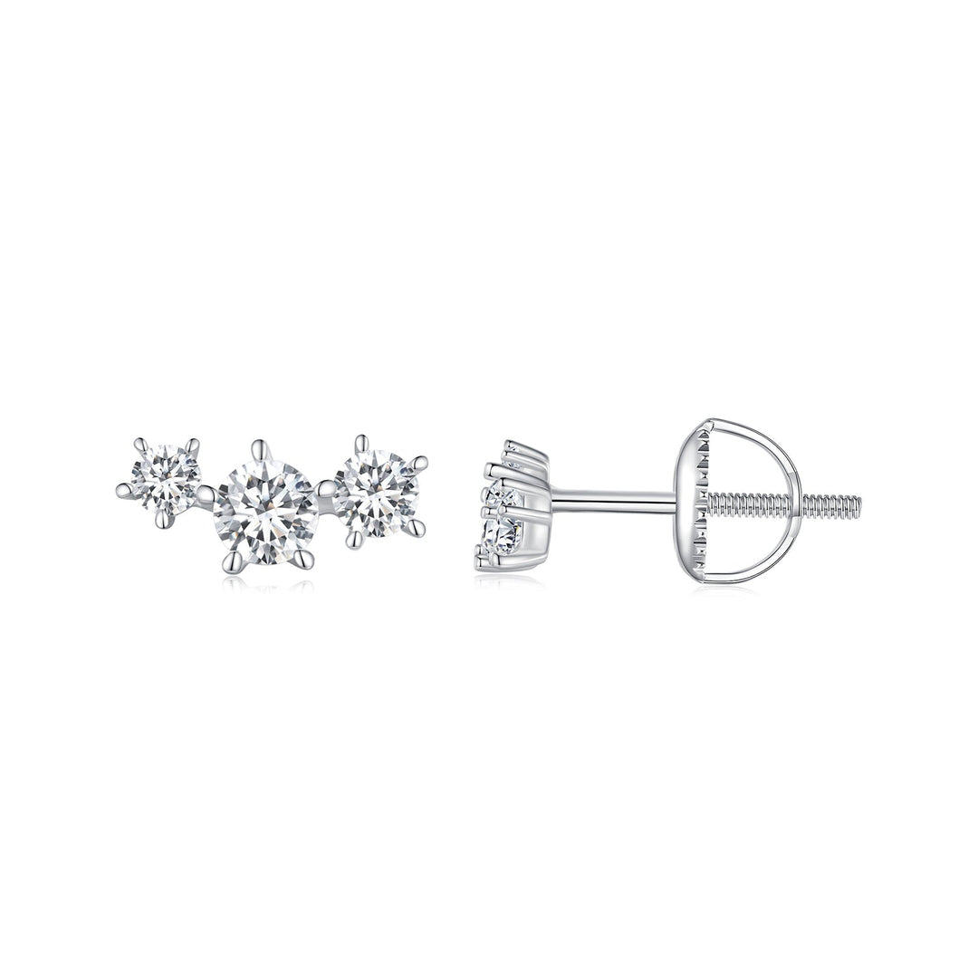 925 Sterling Silver Moissanite 0.01 Carat Earrings Size 4*9mm for Women