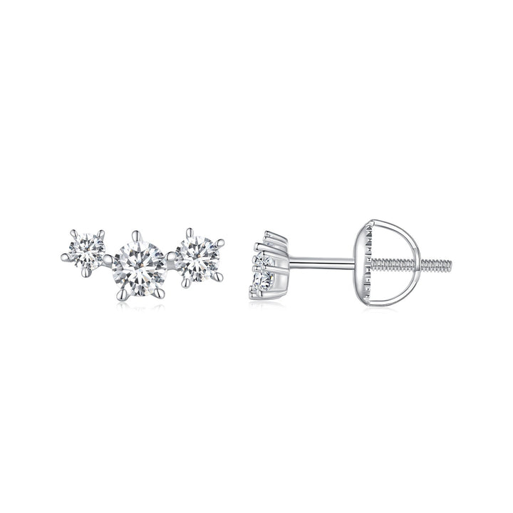 925 Sterling Silver Moissanite 0.01 Carat Earrings Size 4*9mm for Women
