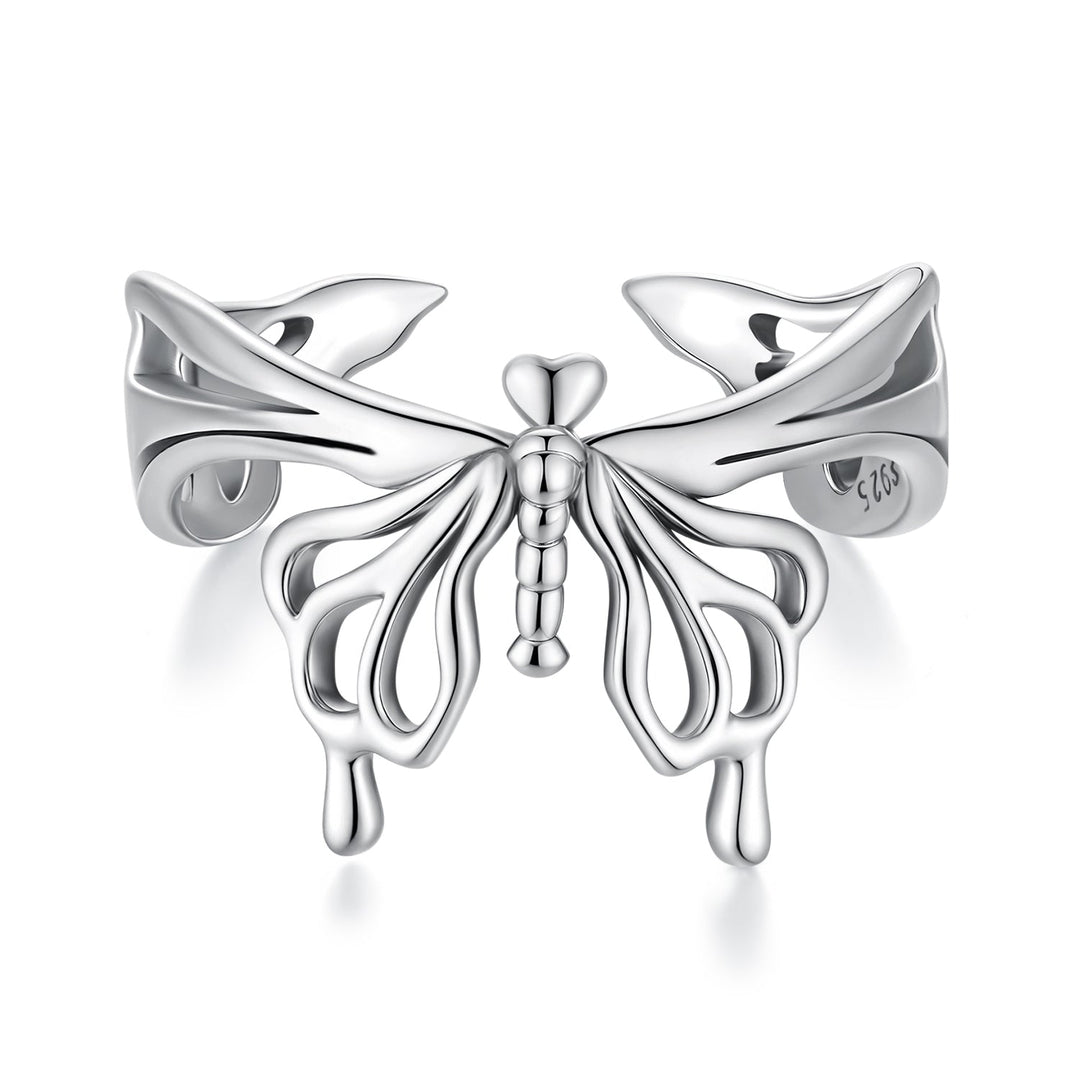 925 Sterling Silver Oxidized Silver 0.2-1.3 cm Adjustable Ring