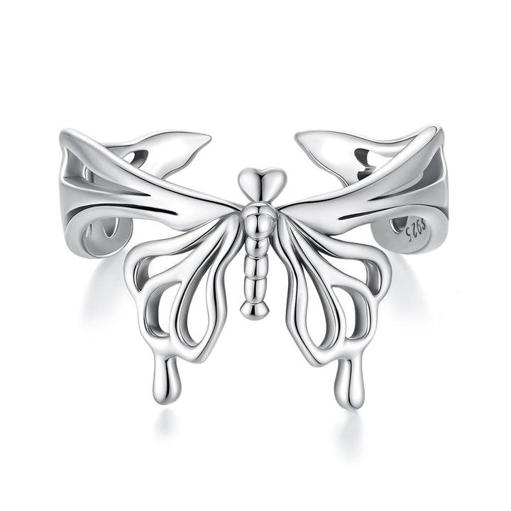 925 Sterling Silver Oxidized Silver 0.2-1.3 cm Adjustable Ring