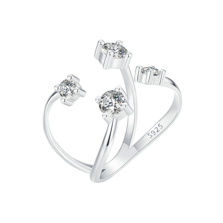 925 Sterling Silver White Gold Plated Pavé Set CZ Ring 2.5-13.5mm for Women