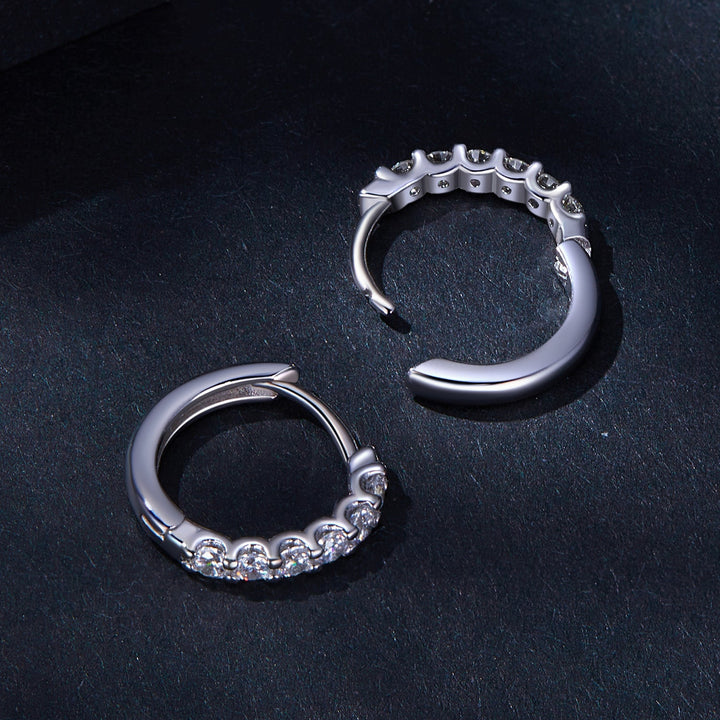 925 Sterling Silver 2.0mm Moissanite Earrings for Women