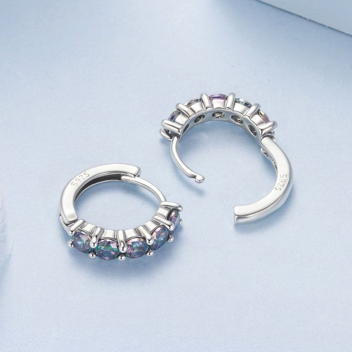 925 Sterling Silver Earrings with Pavé Setting CZ in Oxidized Finish for Women