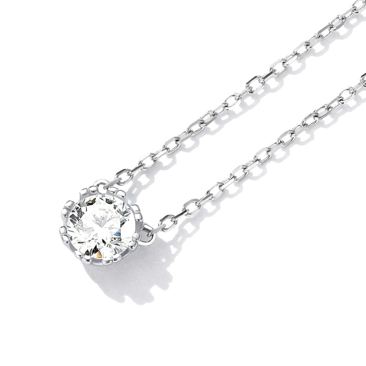 925 Sterling Silver Adjustable Necklace with CZ Pendants for Women