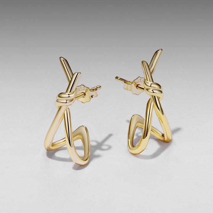 925 Sterling Silver Earrings for Women - Size 2.0*0.8 cm - Plated White Gold