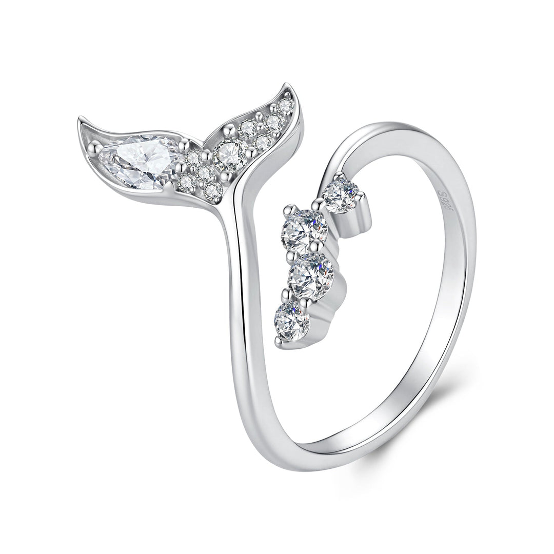 925 Sterling Silver White Gold Plated Size E Moissanite Ring for Women