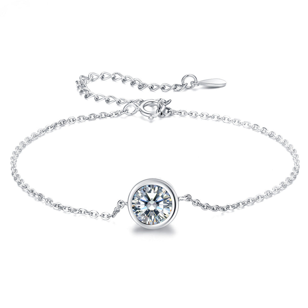 925 Sterling Silver &amp; Platinum Plated CZ Bracelet for Women