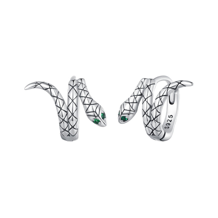 925 Sterling Silver Earrings with Pavé Setting CZ in Oxidized Finish