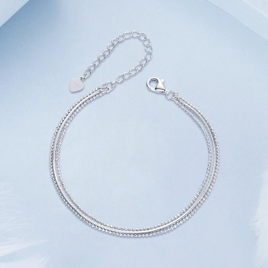 925 Sterling Silver &amp; White Gold Plated Bracelet