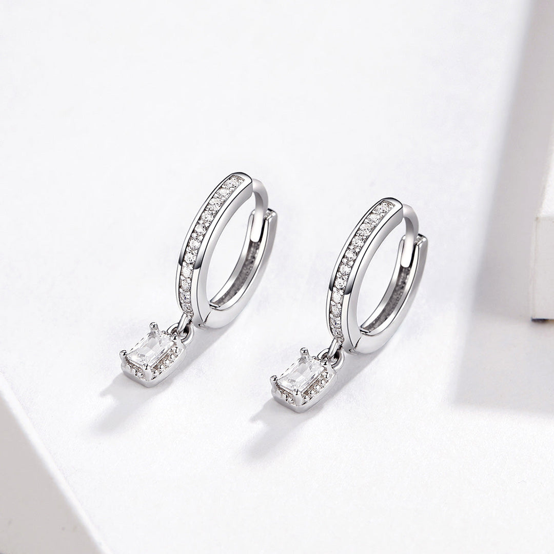 925 Sterling Silver 1.7cm Pavé Setting CZ Earrings
