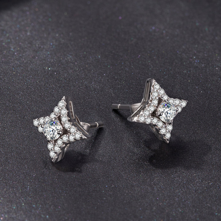925 Sterling Silver Moissanite 0.1ct Earrings for Women