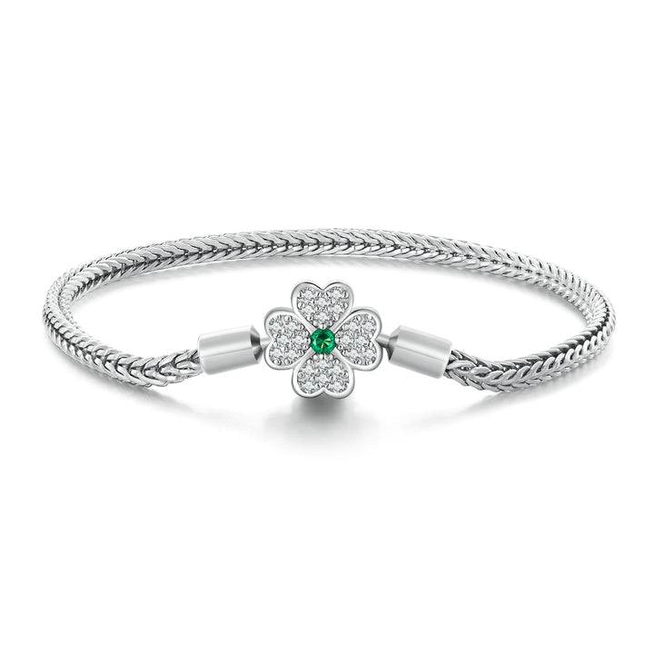 925 Sterling Silver Plated Platinum Bracelet with 3mm Rope for Women