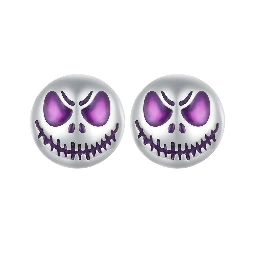 925 Sterling Silver Enamel Oxidized Earrings - 8mm for Women