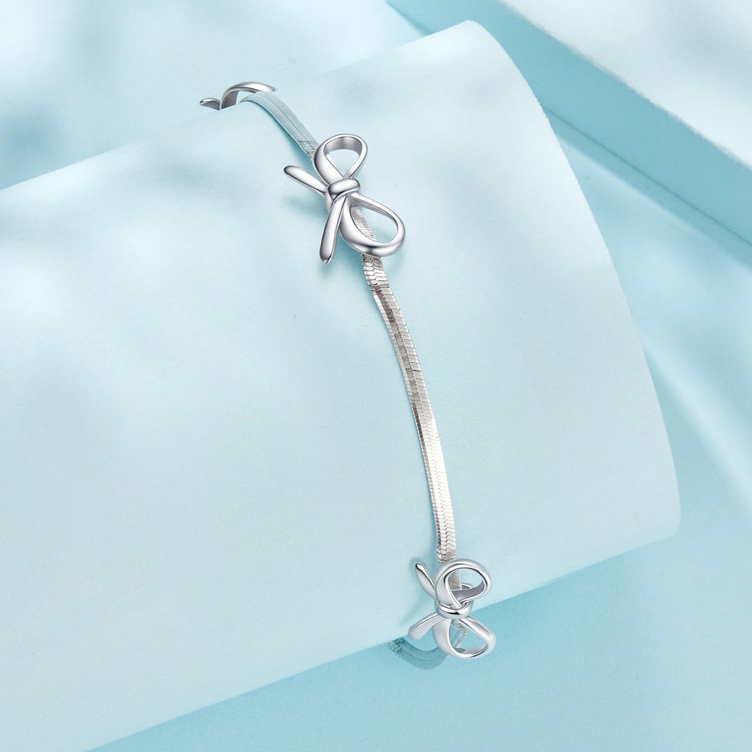 925 Sterling Silver White Gold Plated Adjustable Bracelet for Women
