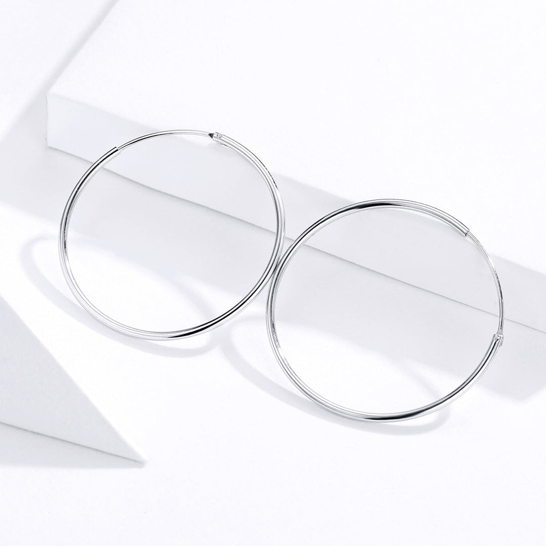 925 Sterling Silver Plated Platinum Earrings 3cm for Women