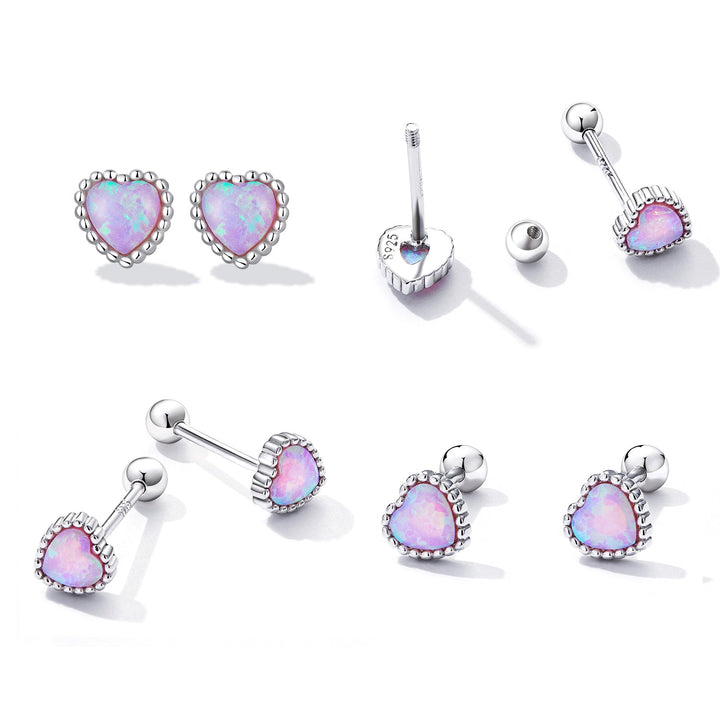 925 Sterling Silver Translucent Opal Earrings for Women