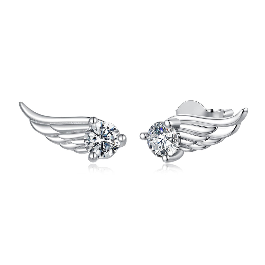 925 Sterling Silver White Gold Plated 0.3ct Moissanite 0.5x1.3cm Earrings for Women