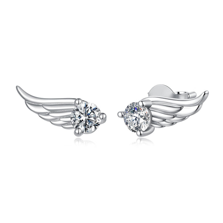 925 Sterling Silver White Gold Plated 0.3ct Moissanite 0.5x1.3cm Earrings for Women