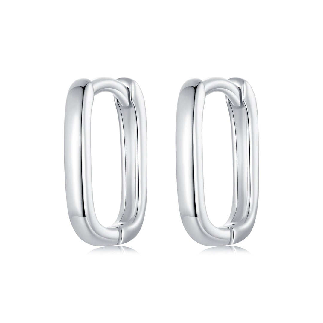 925 Sterling Silver Earrings 10*2mm with White Gold Plating for Women