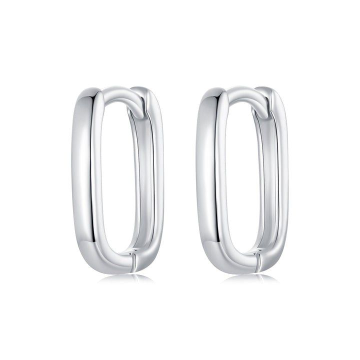 925 Sterling Silver Earrings 10*2mm with White Gold Plating for Women