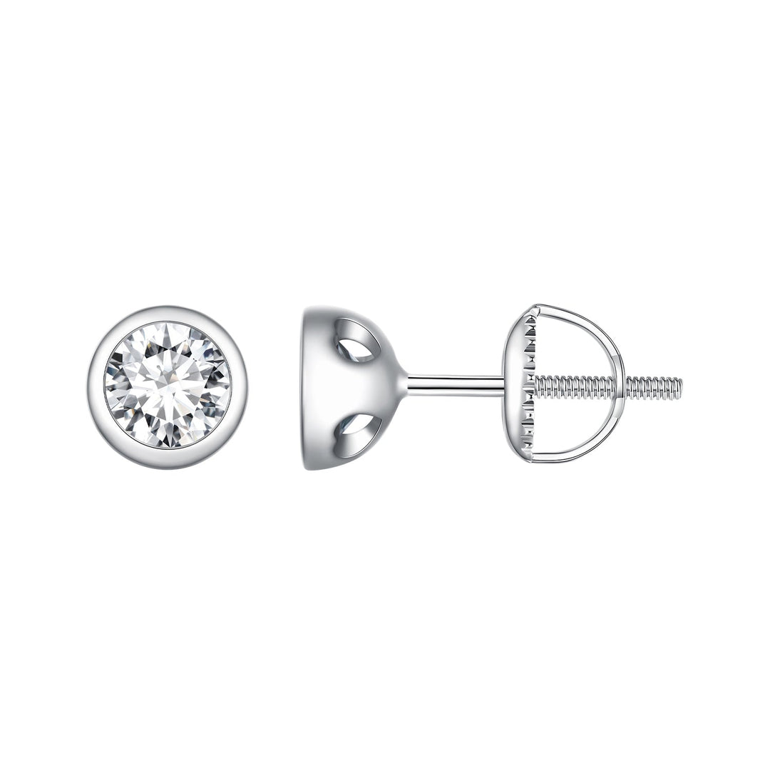 925 Sterling Silver 5.0mm Moissanite Earrings for Women