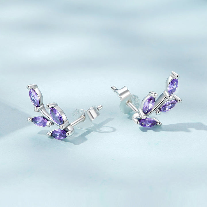 925 Sterling Silver Earrings with CZ and Oxidized Finish - 1.3*0.6cm