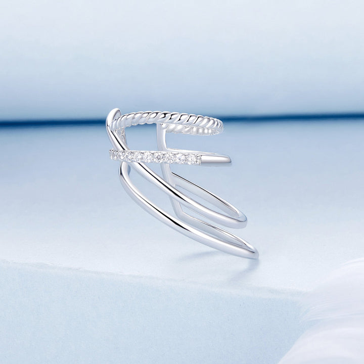 925 Sterling Silver Earrings with CZ and White Gold Plating