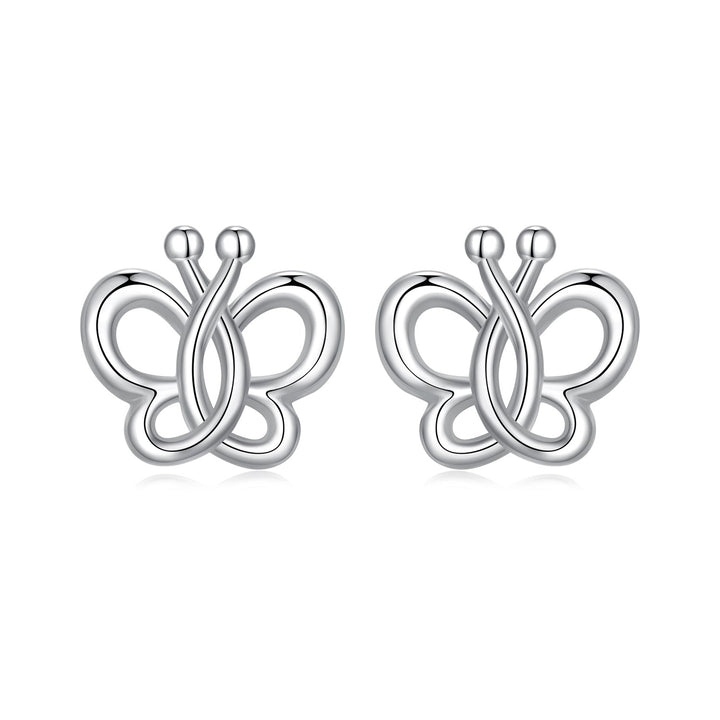 925 Sterling Silver Plated White Gold Earrings