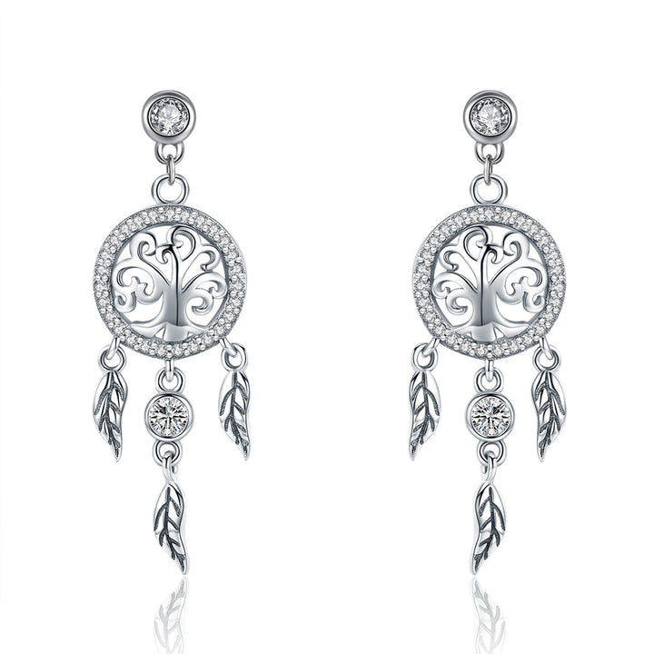 925 Sterling Silver Oxidized Pavé Setting CZ Earrings