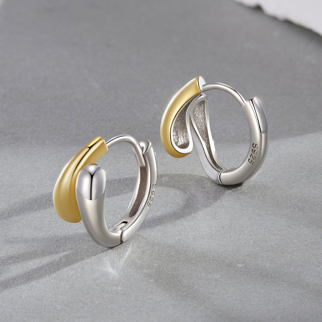 925 Sterling Silver &amp; Plated Gold &amp; Plated White Gold Earrings