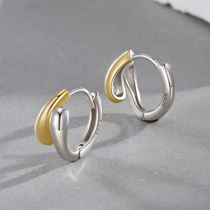 925 Sterling Silver &amp; Plated Gold &amp; Plated White Gold Earrings