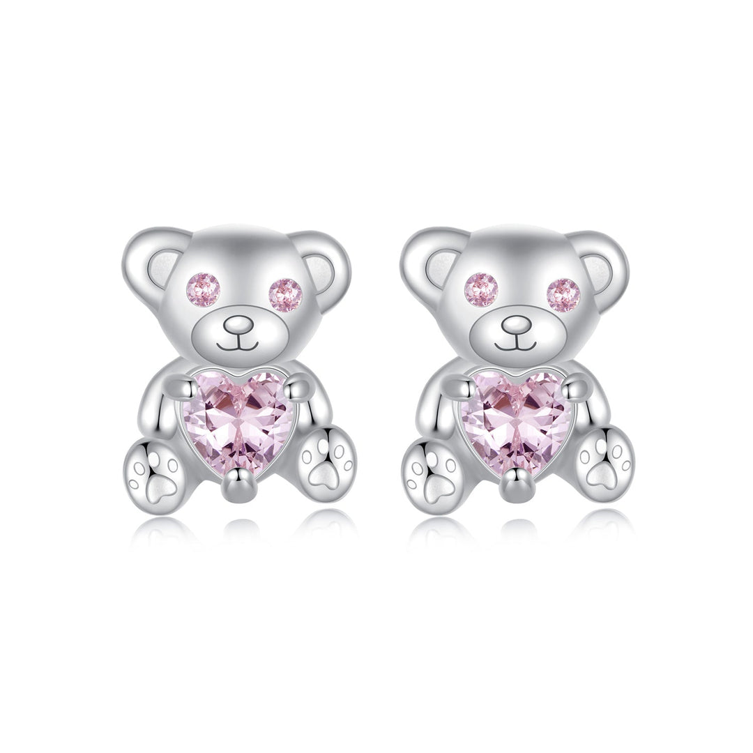 925 Sterling Silver Earrings with CZ in White Gold Plating