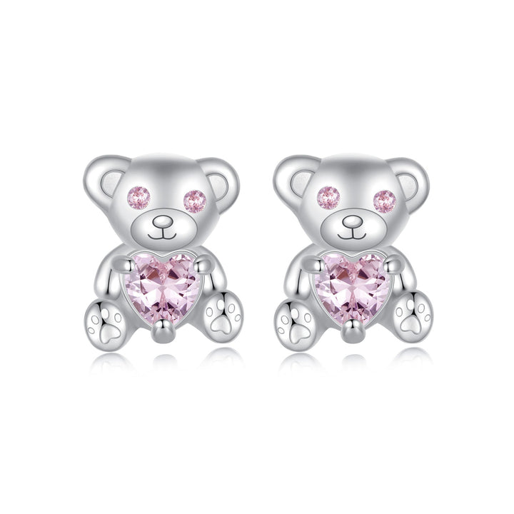 925 Sterling Silver Earrings with CZ in White Gold Plating