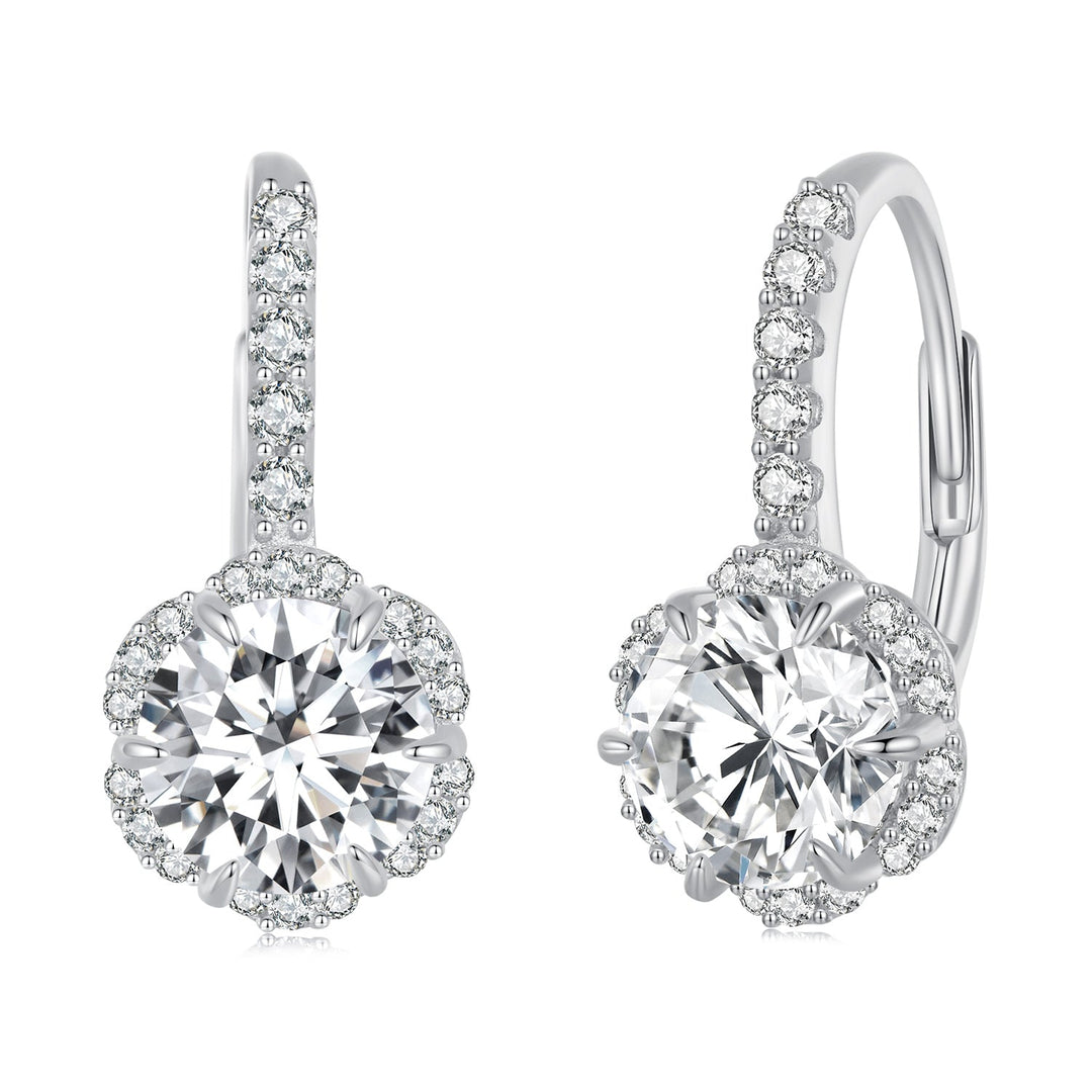 925 Sterling Silver Moissanite 6.5 Carat Earrings for Women