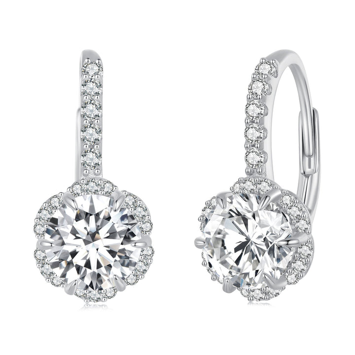 925 Sterling Silver Moissanite 6.5 Carat Earrings for Women