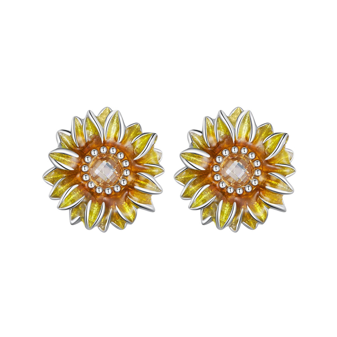 925 Sterling Silver Enamel &amp; Glass Earrings for Women