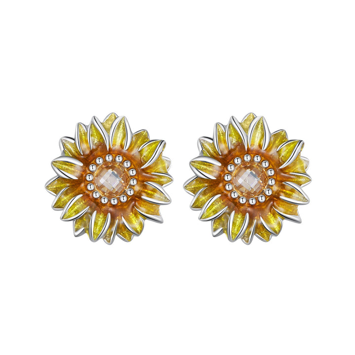 925 Sterling Silver Enamel &amp; Glass Earrings for Women