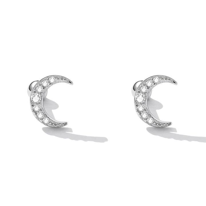 925 Sterling Silver Earrings with Pavé Setting CZ, 0.8*0.6cm for Women