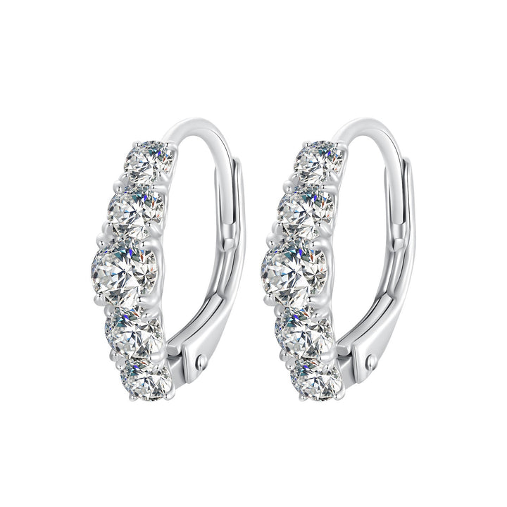 925 Sterling Silver Moissanite Earrings 13*4mm for Women