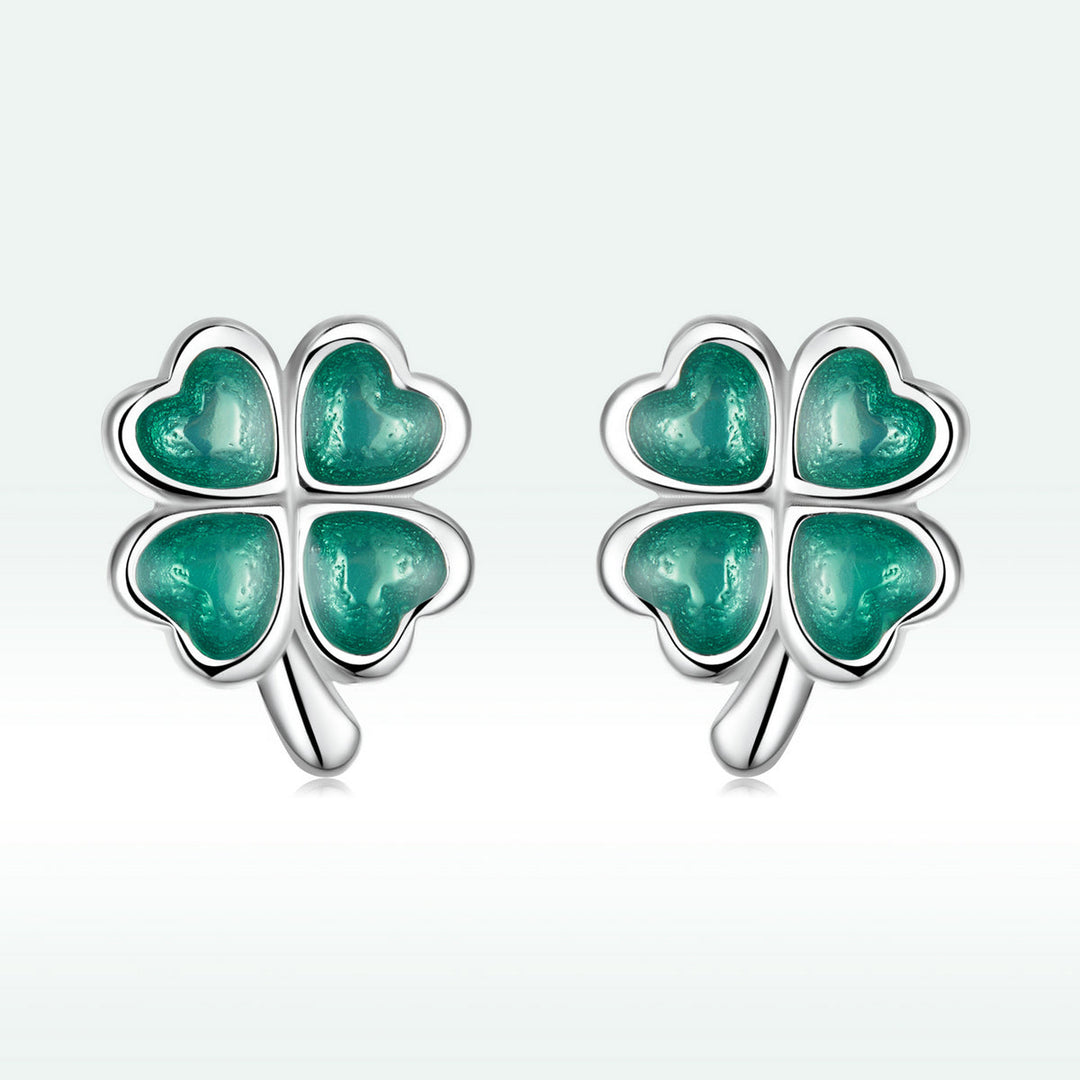 925 Sterling Silver Enamel Plated Platinum Earrings for Women