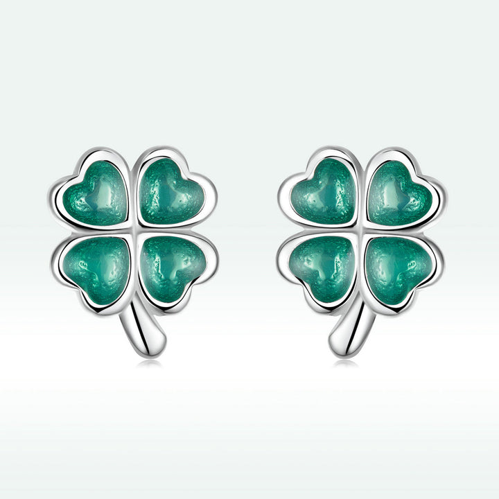 925 Sterling Silver Enamel Plated Platinum Earrings for Women