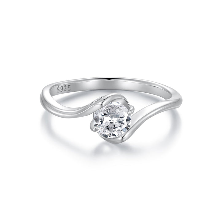 925 Sterling Silver 5mm Moissanite Ring for Women